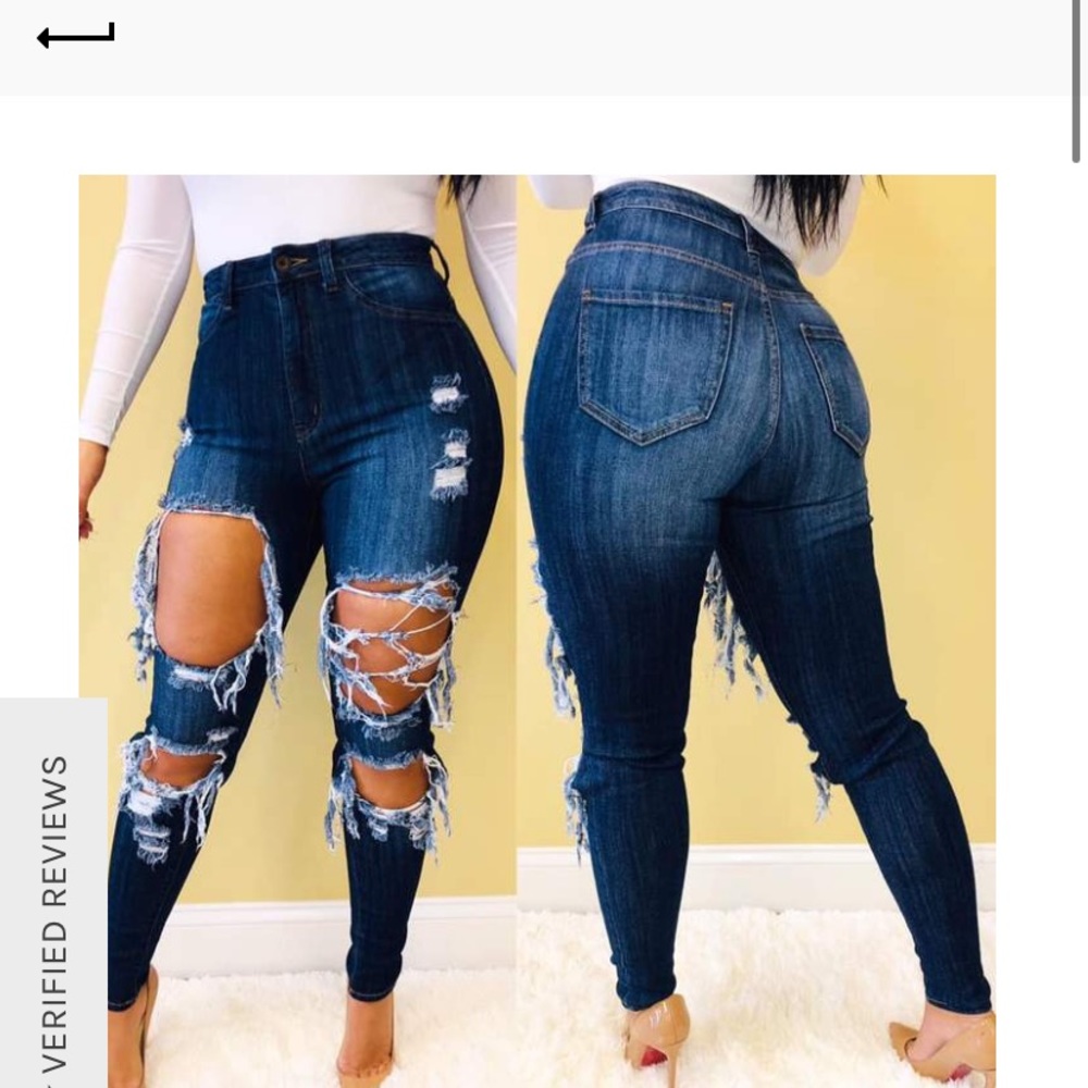 Skinny ripped jeans